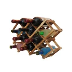 Rangement De Cuisine 10 Bouteilles Racks Support à Vin Pliable Porte-...