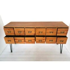 Buffet Industriel Bois Et Métal 12 Tiroirs IRVIN