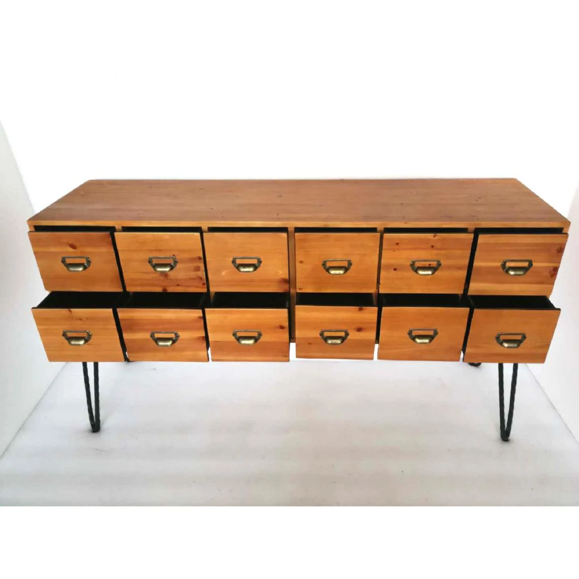 Buffet Industriel Bois Et Métal 12 Tiroirs IRVIN