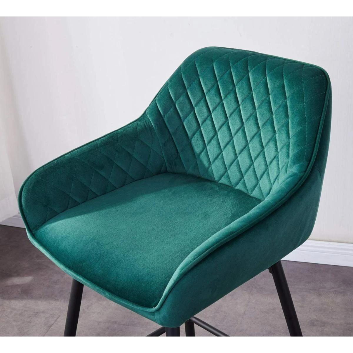 2 Bar Chaises En Cuir Velours – Image 3