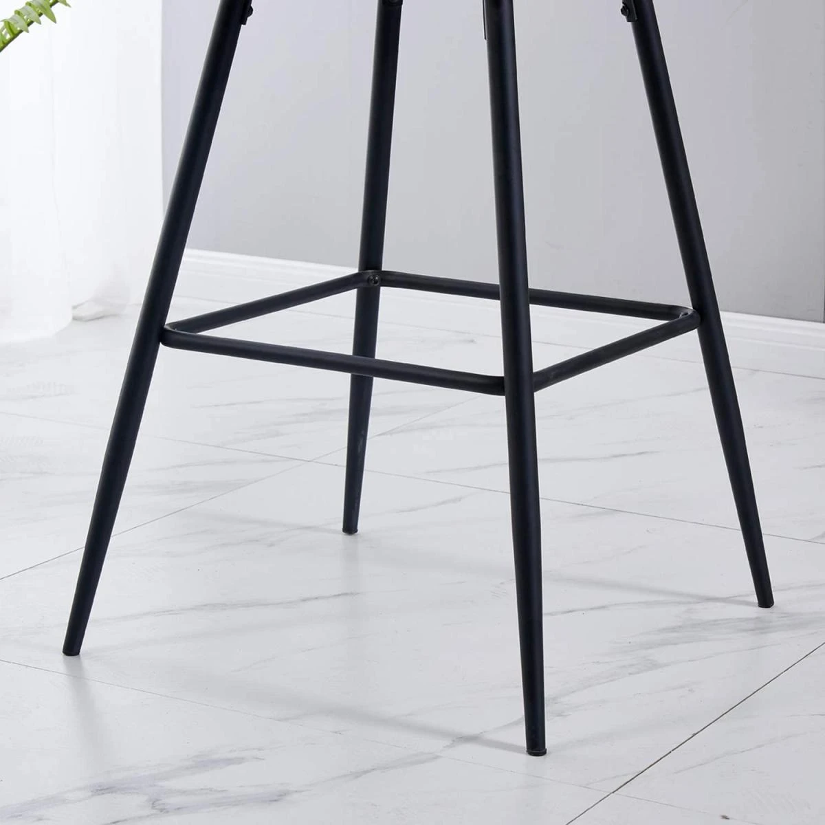 2 Bar Chaises En Cuir Velours – Image 4