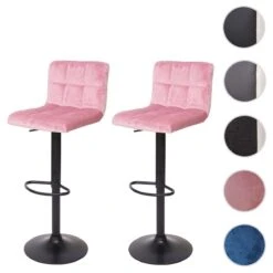 2x Tabouret De Bar HWC-G87, Chaise Bar/comptoir, Réglable En Hauteur ...