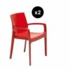 Lot De 2 Chaises Design Rouge GENES