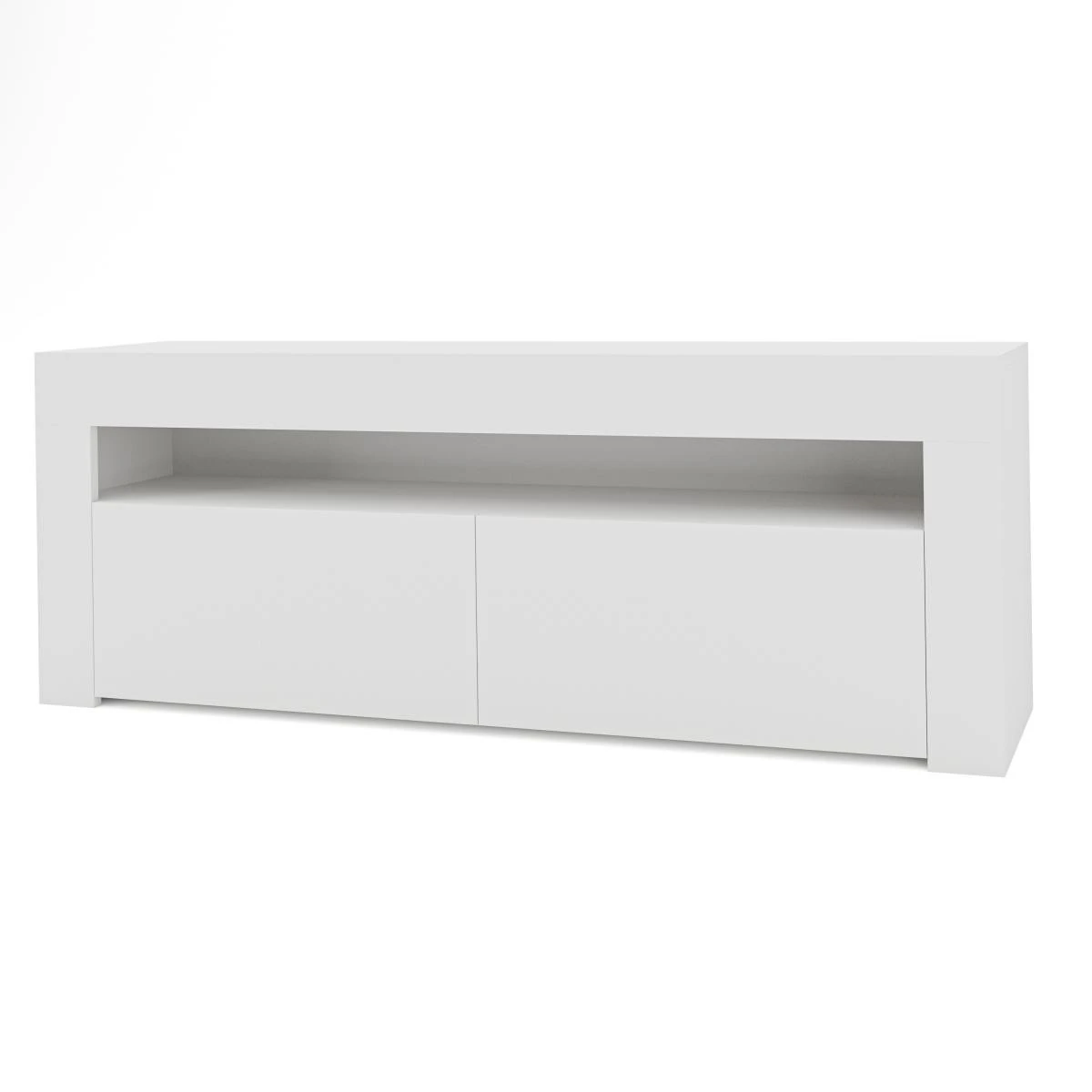 3xEliving Meuble TV Avec Rangement KIM 130 Cm Blanc, Largeur: 130cm, P...