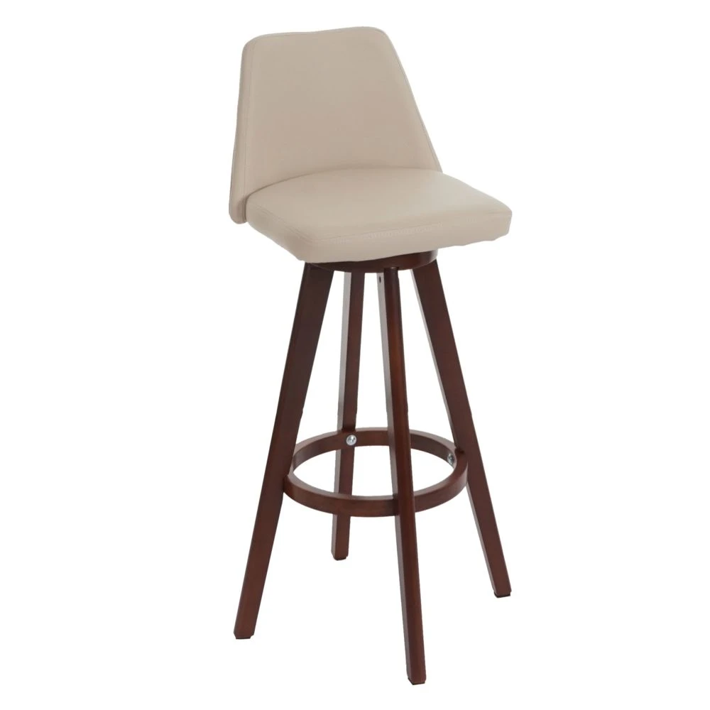 Tabouret De Bar Boras, Chaise De Comptoir, Bois, Similicuir, Rotatif ~...