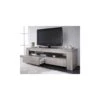 Meuble TV 2 Tiroirs Chêne Beige - TOULOUSE - L 140 X L 42 X H 47 Cm