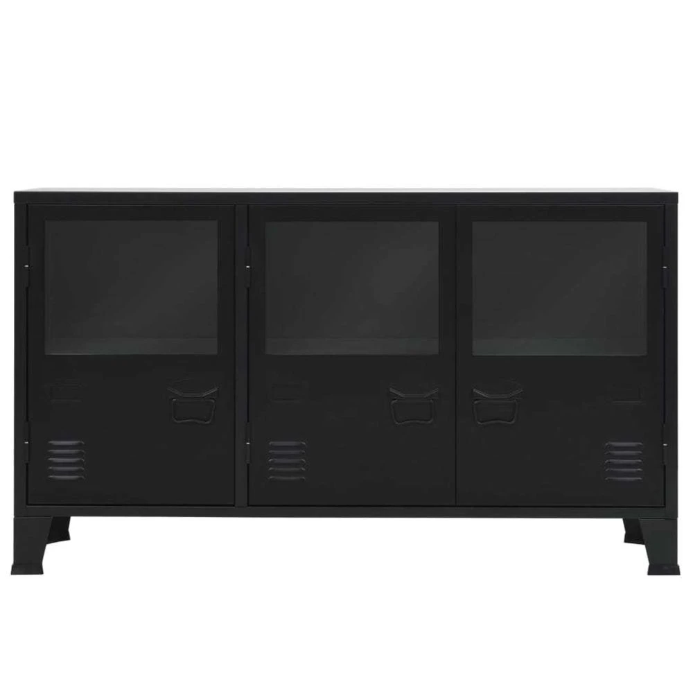 VIDAXL Buffet Métal De Style Industriel 130 X 35 X 70 Cm Noir - Armoires Et ... – Image 3