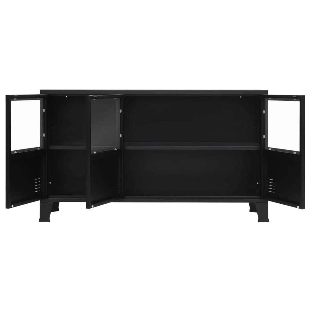 VIDAXL Buffet Métal De Style Industriel 130 X 35 X 70 Cm Noir - Armoires Et ... – Image 4