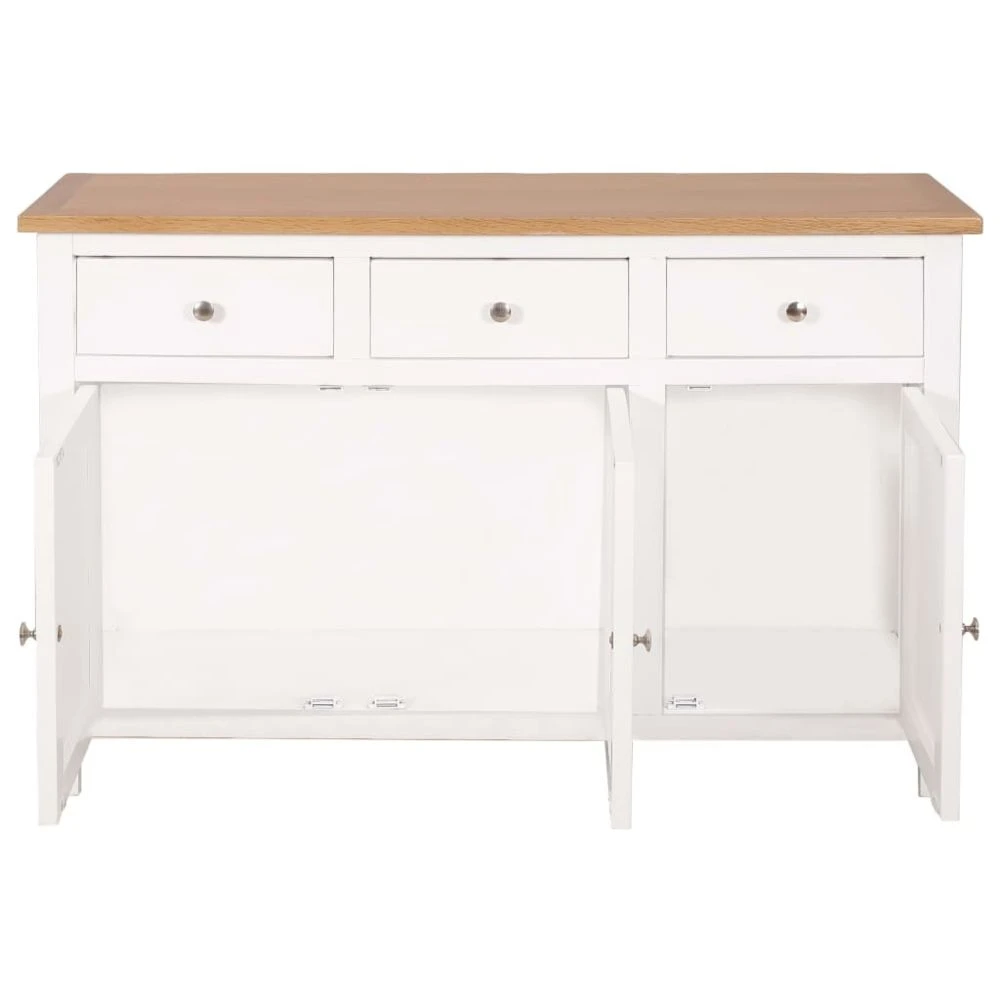 VIDAXL Buffet 110 X 33,5 X 70 Cm Bois De ChĂȘne | Blanc - Armoires Et Meubles... â Image 5
