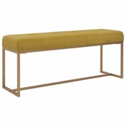 Banquette Pouf Tabouret Meuble Banc 120 Cm Moutarde Velours 3002081