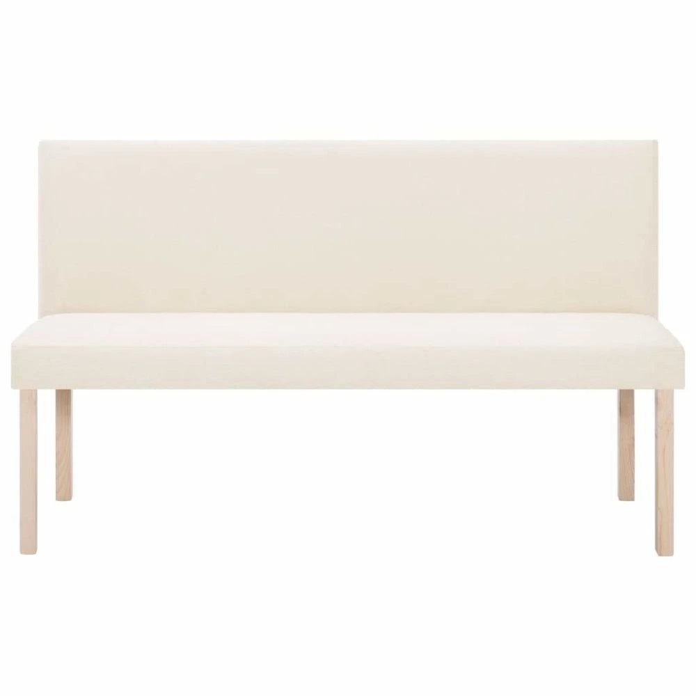 Banquette Pouf Tabouret Meuble Banc 139 5 Cm Crème Polyester 3002060 – Image 3