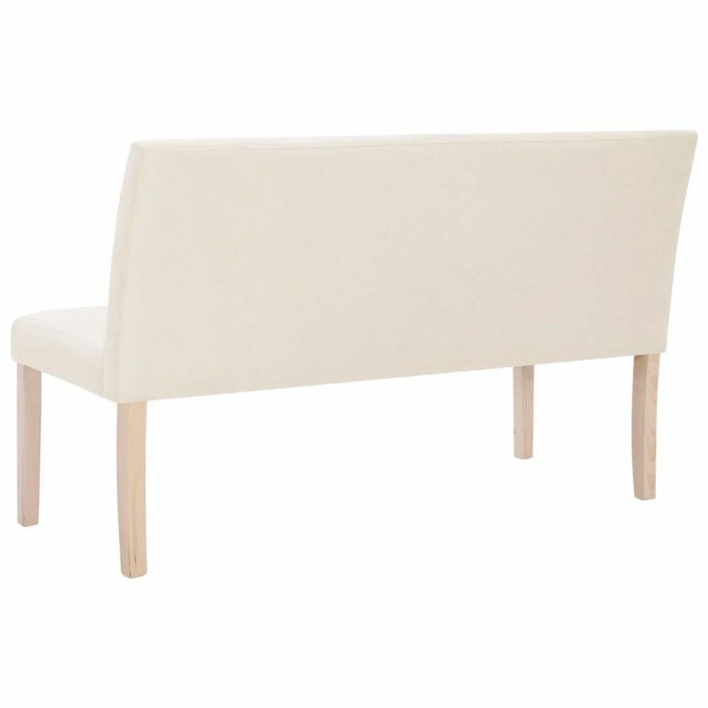 Banquette Pouf Tabouret Meuble Banc 139 5 Cm Crème Polyester 3002060 – Image 5