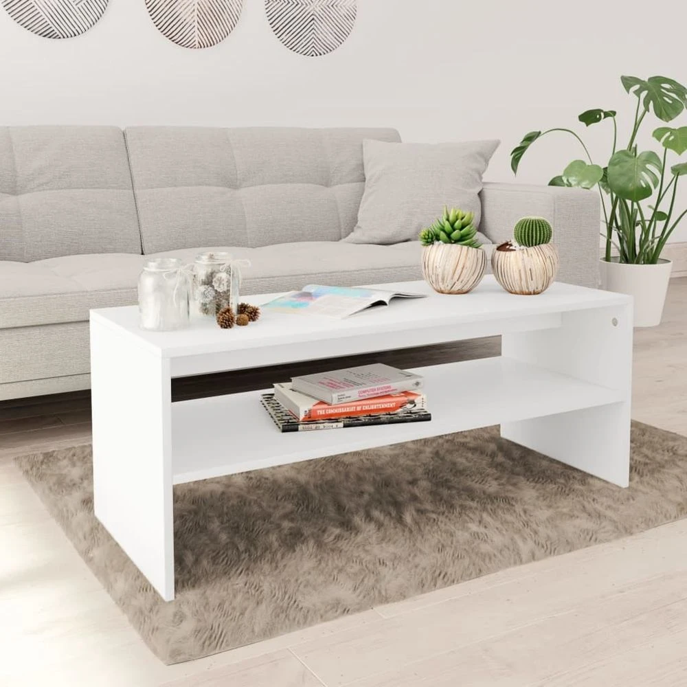 Icaverne - Tables Basses Collection Table Basse Blanc 100 X 40 X 40 Cm... – Image 2