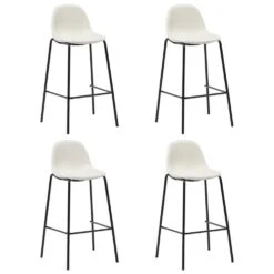 VidaXL Chaises De Bar 4 Pcs Crème Tissu