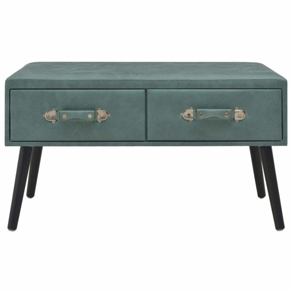 Banquette Pouf Tabouret Meuble Banc Avec Tiroirs 80 Cm Vert De Mer Sim... – Image 3