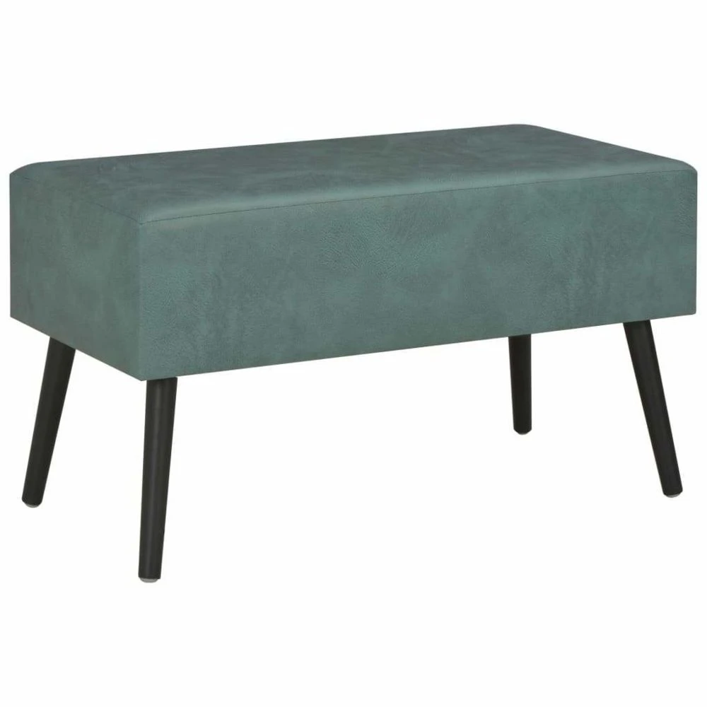 Banquette Pouf Tabouret Meuble Banc Avec Tiroirs 80 Cm Vert De Mer Sim... – Image 4