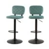 Chaise De Bar Viktor En Velours Vert D'eau 60/81 Cm (lot De 2)