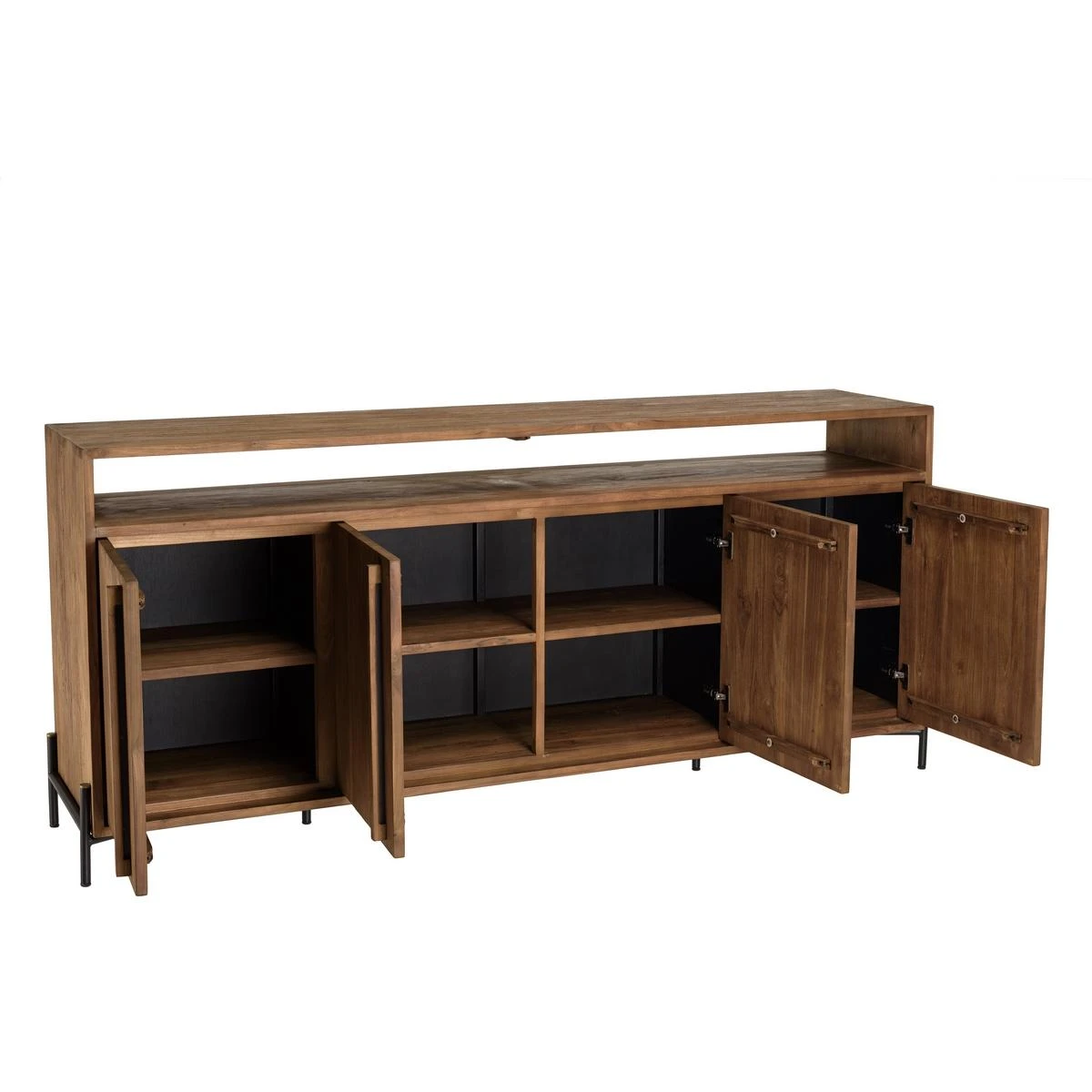 ALIDA Buffet 4 Portes 2 Niches En Bois De Teck Recyclé – Image 8