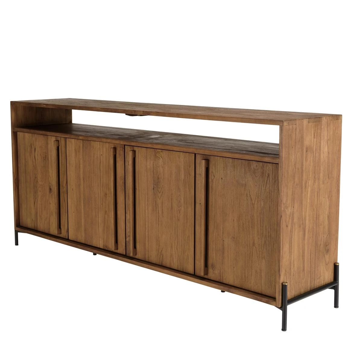 ALIDA Buffet 4 Portes 2 Niches En Bois De Teck Recyclé – Image 9