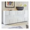 Buffet 3 Portes Design Blanc Laqué Brillant ARTIC