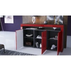 MPC Bahut Laqué Noir Mat Et Bordeaux Avec Led 5 MPC Bahut Laqué Noir Mat Et Bordeaux Avec Led -Womo Design Boutique bahut laque noir mat et bordeaux avec led 10912548 28506866 1140x1140