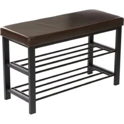 Banc De Rangement à Chaussures Meuble Assise Tabouret En Similicuir 2...