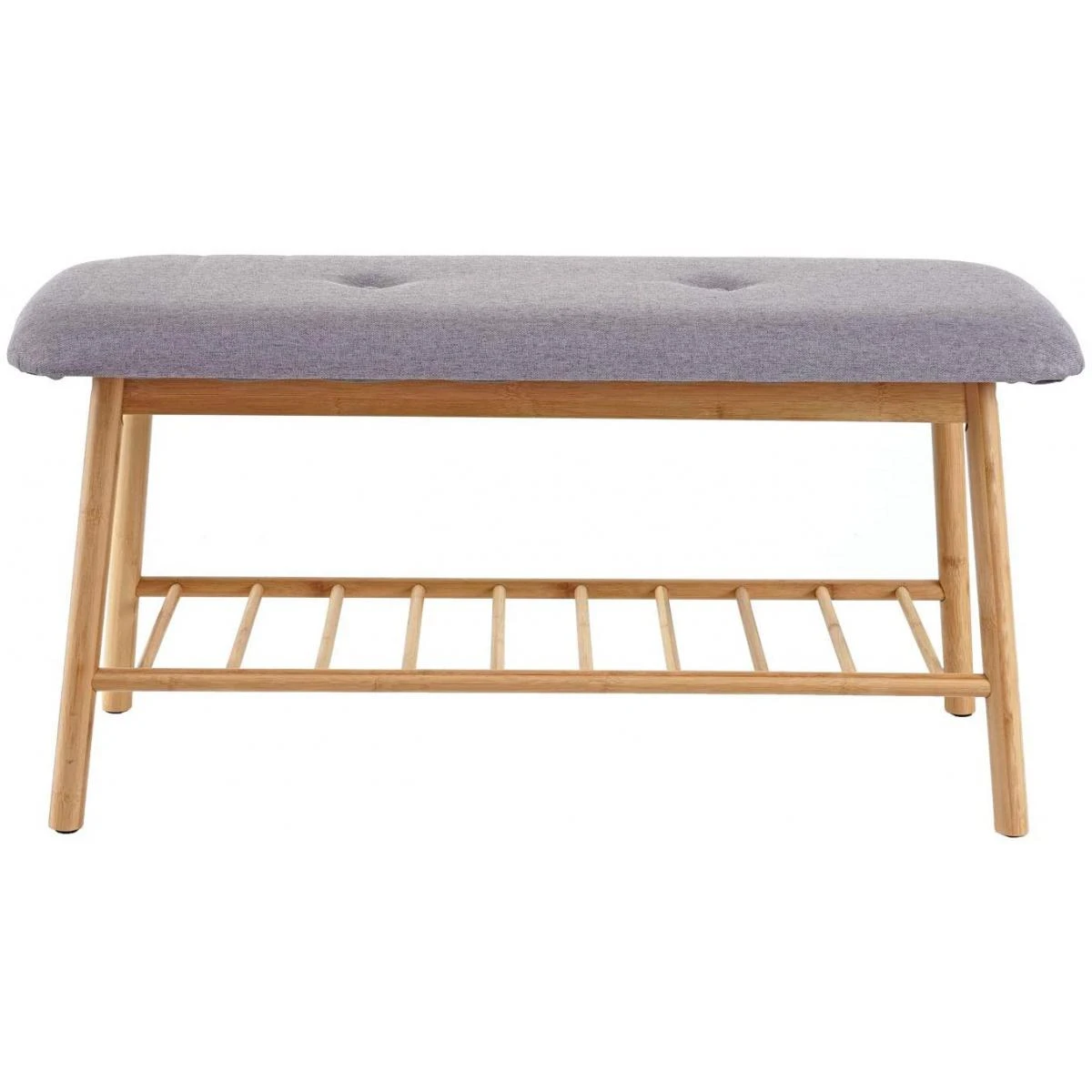 Banc étagère à Chaussures Assise Rembourrée Bambou 44x90x34cm BAN0... – Image 2