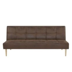 Tbs Banque Convertible Clic-clac 2 Places - Simili Marron - L 178 X P 89 X...