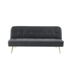 Banquette AROMA Convertible En Velours Anthracite 3 Places