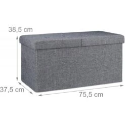 Banquette Avec Espace De Rangement Pliable Rembourré Couvercle Rabatt...