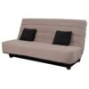 Banquette Clic-Clac 130 ORLANDO Pearl Taupe - Matelas Dunlopillo