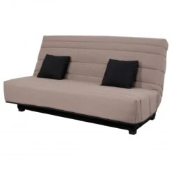 Banquette Clic-Clac 130 ORLANDO Pearl Taupe - Matelas Dunlopillo