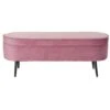 Banquette Coffre En Bois Coloris Rose Et Pieds Noir - Longueur 120 X P...