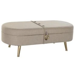 Banquette Coffre En Métal Coloris Beige - Longueur 114 X Profondeur 4...