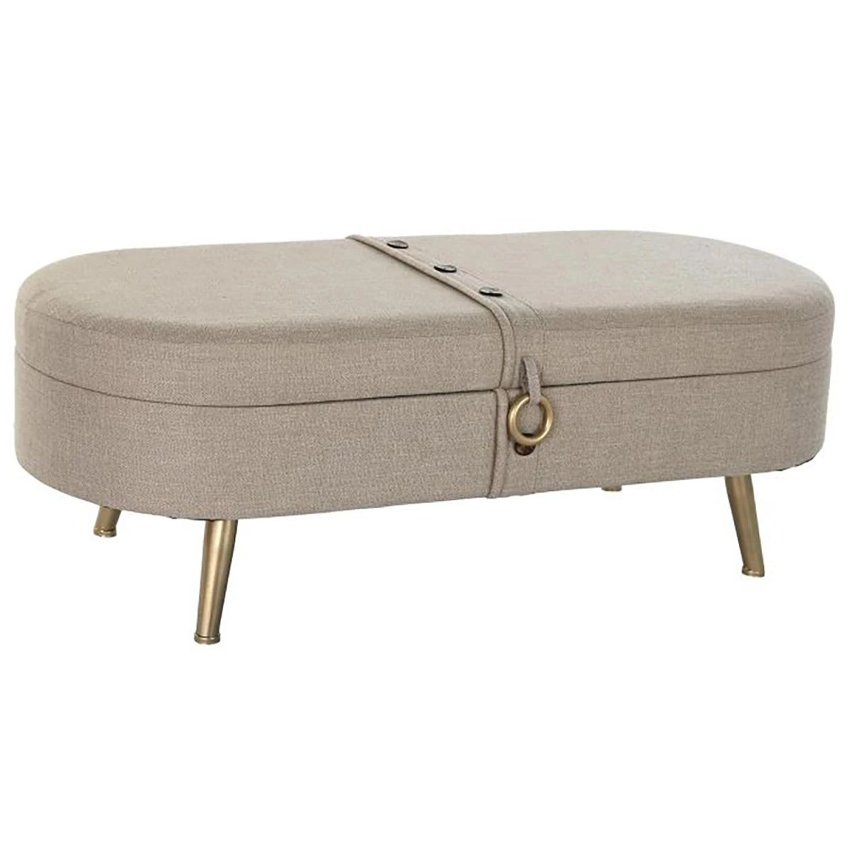 Banquette Coffre En Métal Coloris Beige - Longueur 114 X Profondeur 4...