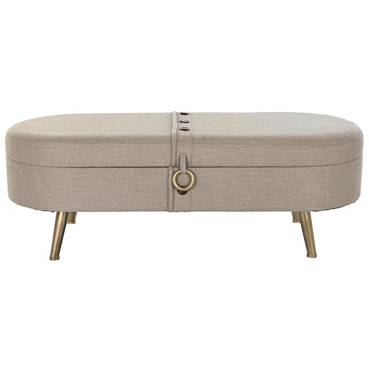 Banquette Coffre En Métal Coloris Beige - Longueur 114 X Profondeur 4... – Image 2