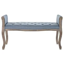 Banquette En Bois De Caoutchouc Coloris Bleu- Longueur 109 X Profondeu...