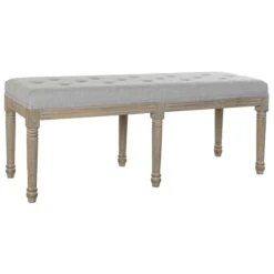 Banquette En Bois De Caoutchouc Coloris Gris Clair - Longueur 122 X Pr...