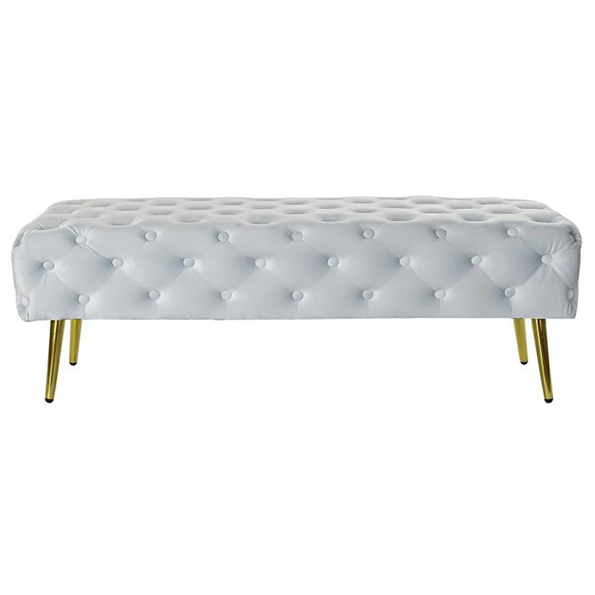 Banquette En Métal Et Velours Coloris Bleu Ciel Et Pieds Doré- Longu... – Image 2