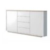 Buffet 2 Portes + 4 Tiroirs Coloris Blanc / Chêne Cambrian - Longueur...