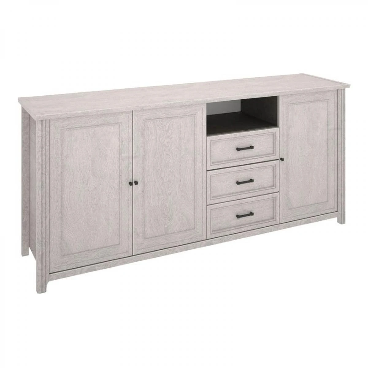 Buffet 3 Portes/ 2 Tiroirs DAISY Imitation ChĂȘne Blanchi