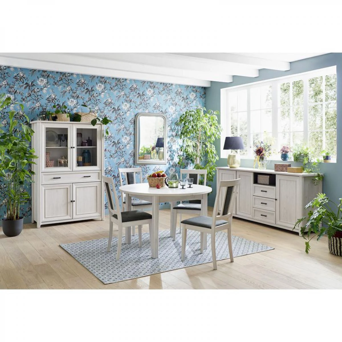 Buffet 3 Portes/ 2 Tiroirs DAISY Imitation ChĂȘne Blanchi â Image 4