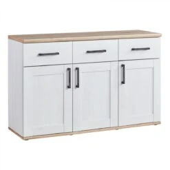 Buffet 3 Portes 3 Tiroirs ROMANCE Imitation Pin/ Imitation Chêne