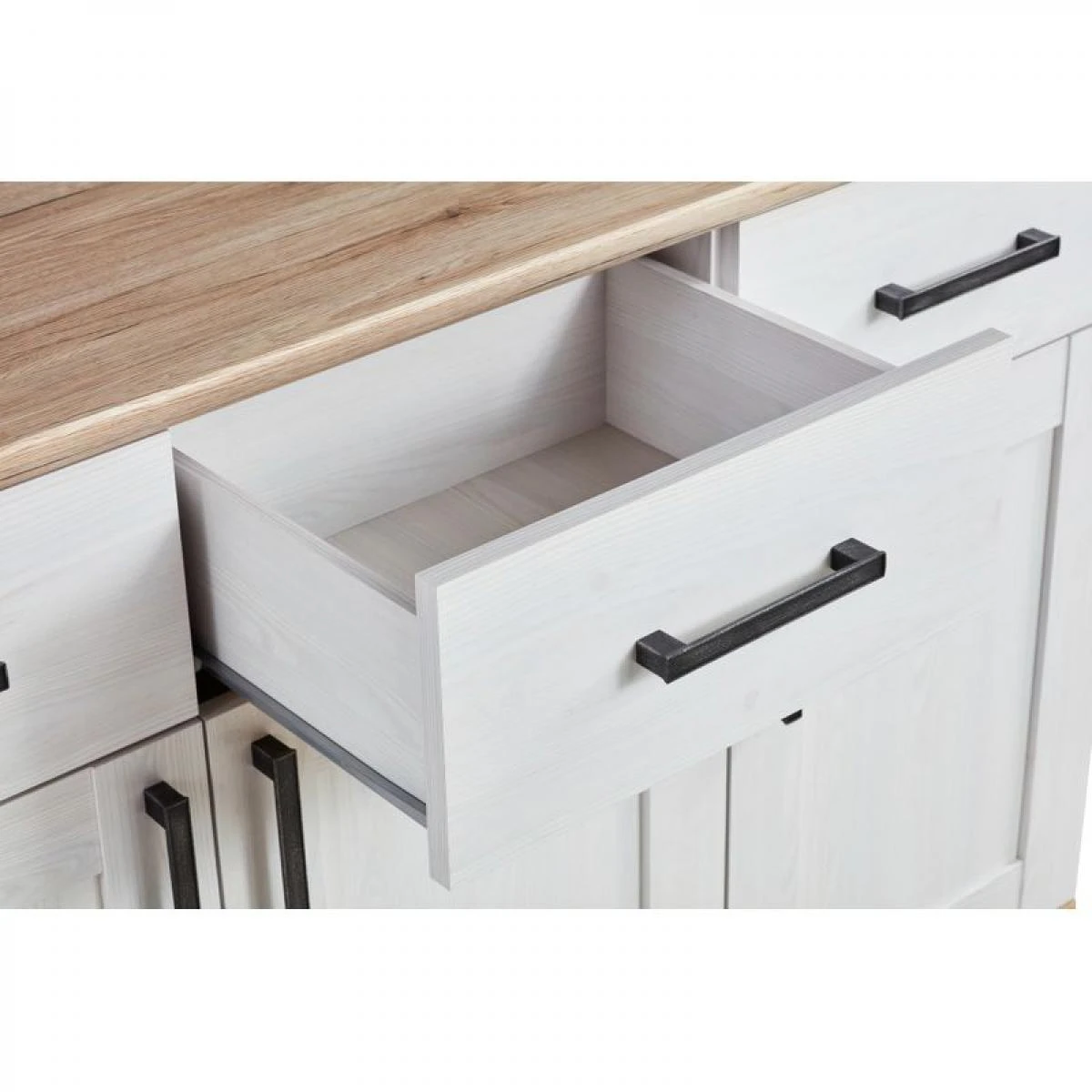 Buffet 3 Portes 3 Tiroirs ROMANCE Imitation Pin/ Imitation ChĂȘne â Image 4