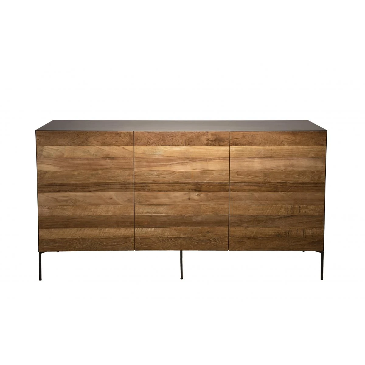 Buffet 3 Portes MADISON Bois Teck Recyclé Métal Et Pieds Métal – Image 4