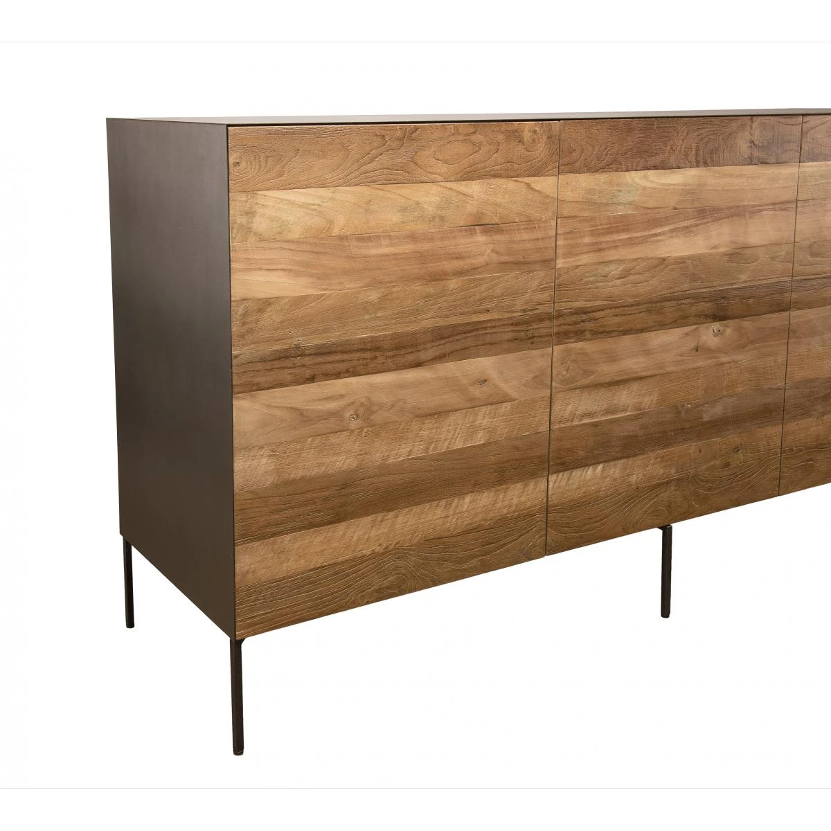 Buffet 3 Portes MADISON Bois Teck Recyclé Métal Et Pieds Métal – Image 8