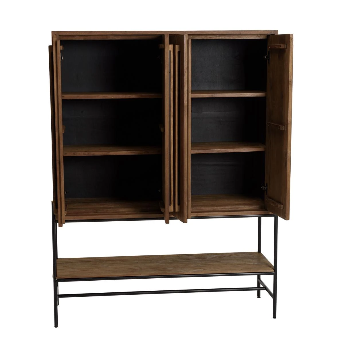 Buffet 4 Portes 1 Niche En Bois De Teck Recyclé – Image 8