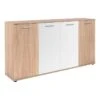 Buffet 4 Portes TOLEDO Décor Chêne Sonoma/blanc
