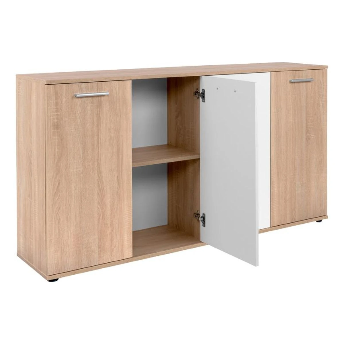 Buffet 4 Portes TOLEDO Décor Chêne Sonoma/blanc – Image 4