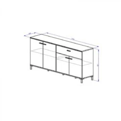 Time Buffet 4 Portes/1 Tiroir TRUST Imitation Chêne/noir -Womo Design Boutique buffet 4 portes1 tiroir trust chenenoir 9161117 23915725 1140x1140